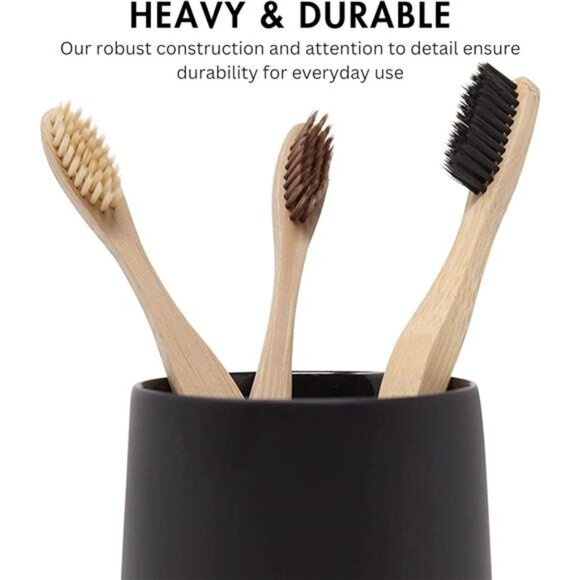 Toothbrush and Toothpaste Holder and Cup for Bathroom Vanity - Picture 3 of 7